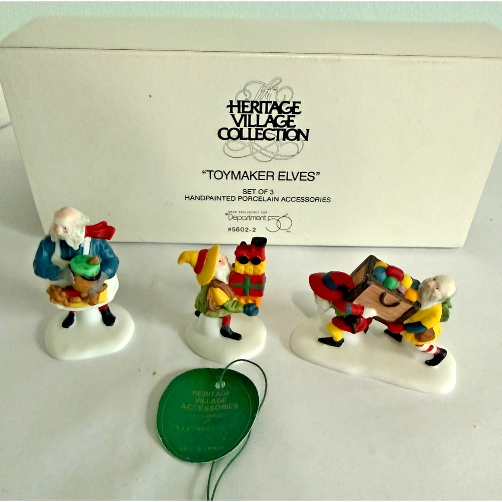 Dept 56 Heritage Village Toymaker Elves Set Of 3 Accessories #5602-2 New In Box